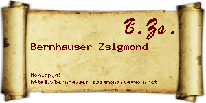 Bernhauser Zsigmond névjegykártya